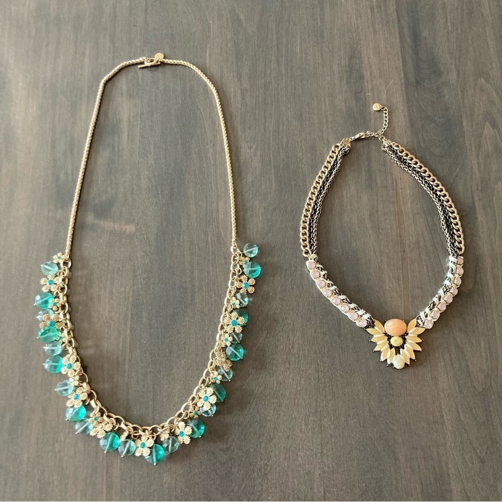 Loft & Talbots Statement Charm Bundle Set of 2 Necklaces S